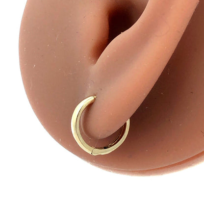 Designer EHC 14K Yellow Gold Polished Round Hinged Huggie Hoop Earrings