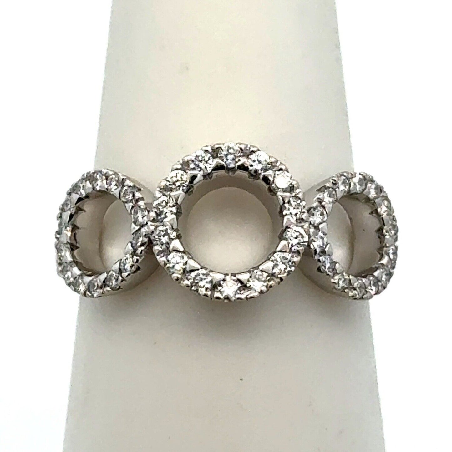 Roberto Coin 18K White Gold Pave Diamond Infinity Circle  Ring