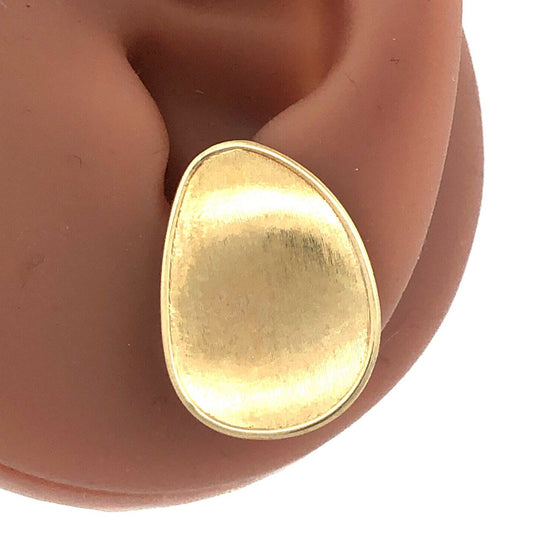 Marco Bicego Italy 18K Yellow Gold Lunaria Oval Disc Stud Earrings