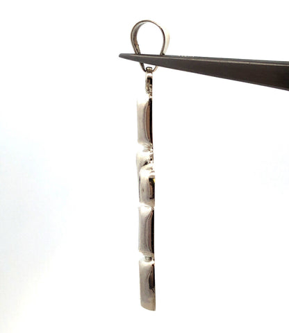 Vintage 925 Sterling Silver Rectangle Black Onyx Bezel Cross Pendant