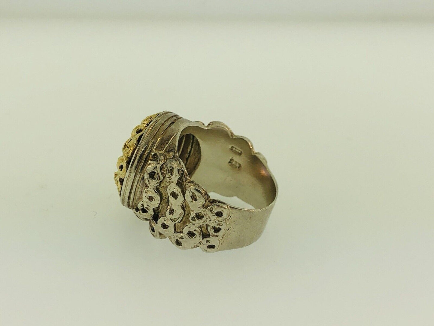 Adi Paz ZRW Israel 14K Yellow Gold Sterling Silver 925 Amethyst Cocktail Ring