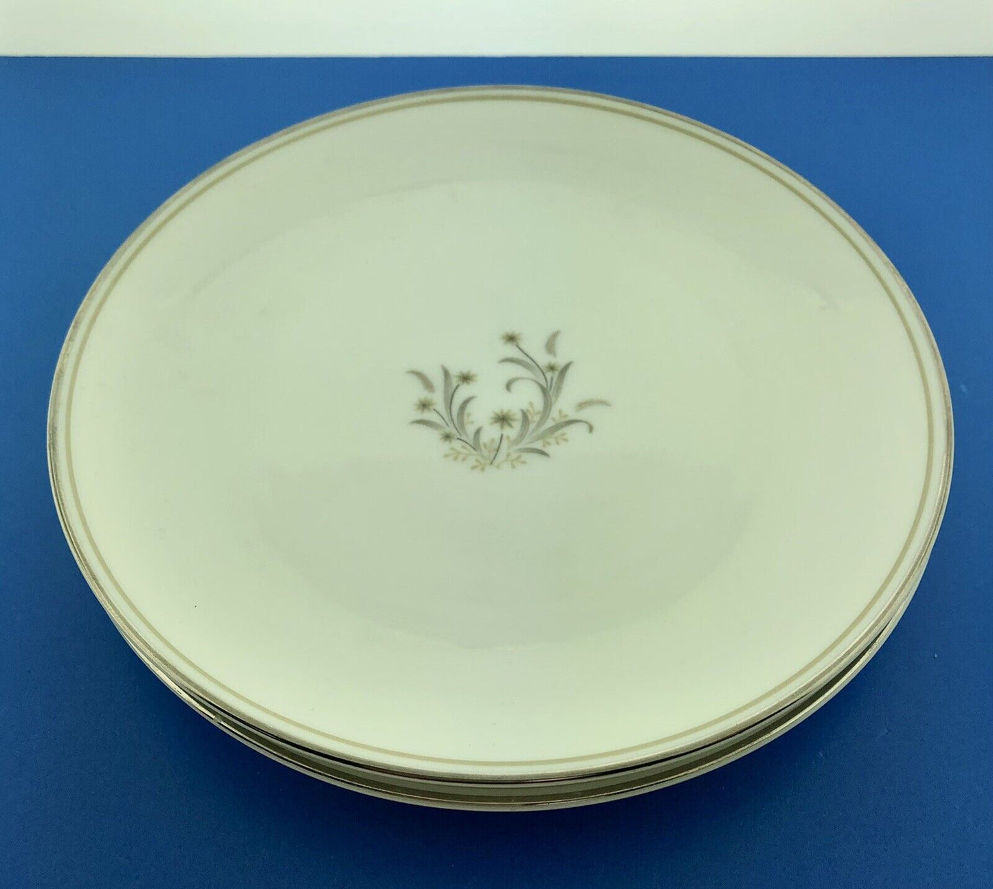 Retired Noritake Ardis China 6 3/8" Platinum Tab Bread Butter Plate TWO Pc Set