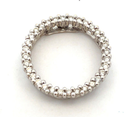 Designer JX 14K White Gold Round Diamond Eternity Anniversary Pendant