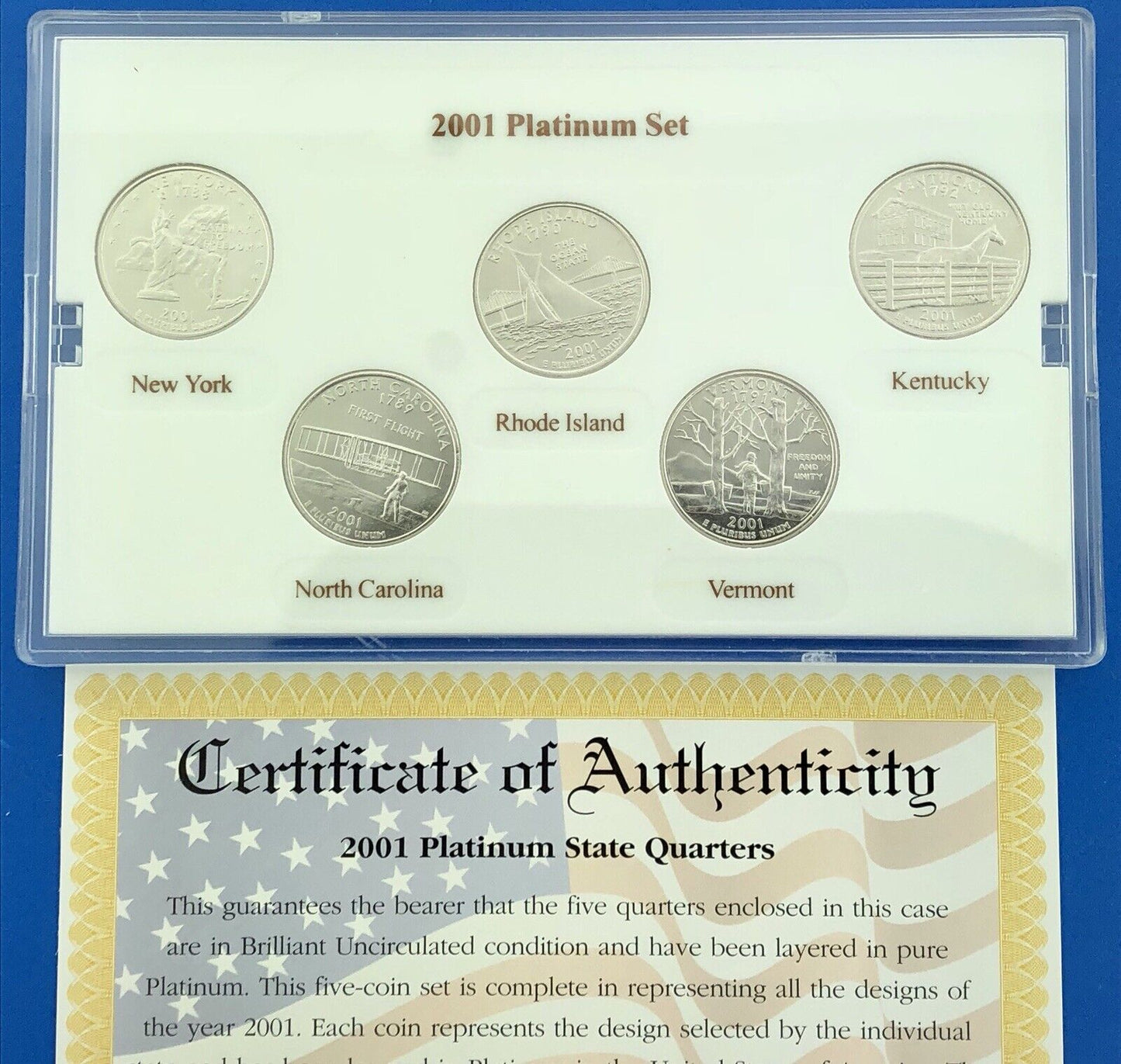 2001 P D State Quarter Collection Platinum Gold Philadelphia Denver 20 Coin Lot