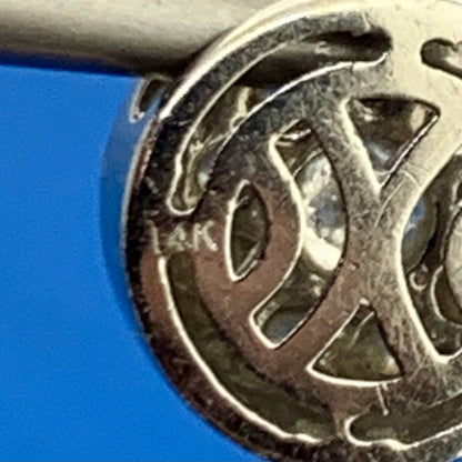 Designer 14K White Gold Diamond Cluster Slide Pendant