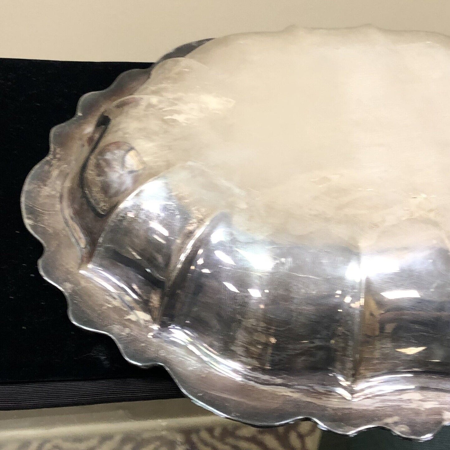 International Silver Co Silver Plate Countess Floral Scroll Oval Vegetable Bowl