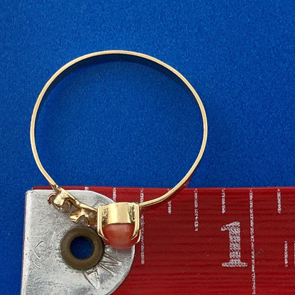 Vintage 14K Yellow Gold Orange Tiger Eye Cubic Zirconia Modern Free Form Ring