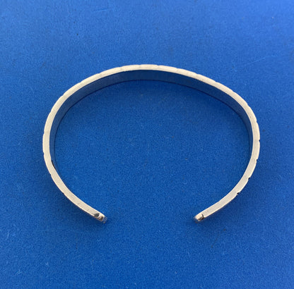 Vintage Mexico 925 Sterling Silver Intricate Hand Cut Design Cuff Bracelet