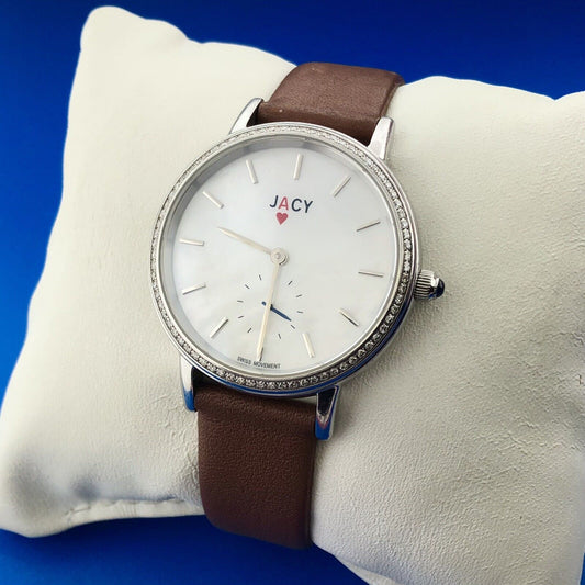 Jacy Ace Jc1000 Mother of Pearl Dial Diamond Accent Manuel Women's Watch
