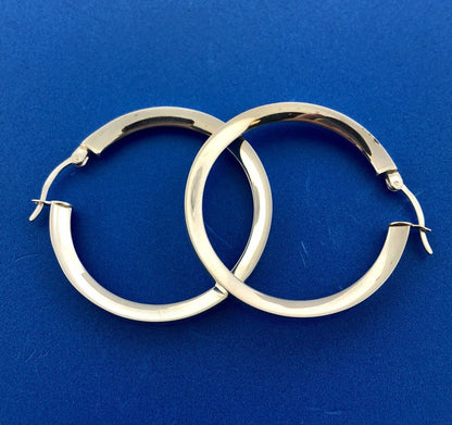 Designer AK Turkey Sterling Silver 925 Polished 3D Statement Hoop Earrings