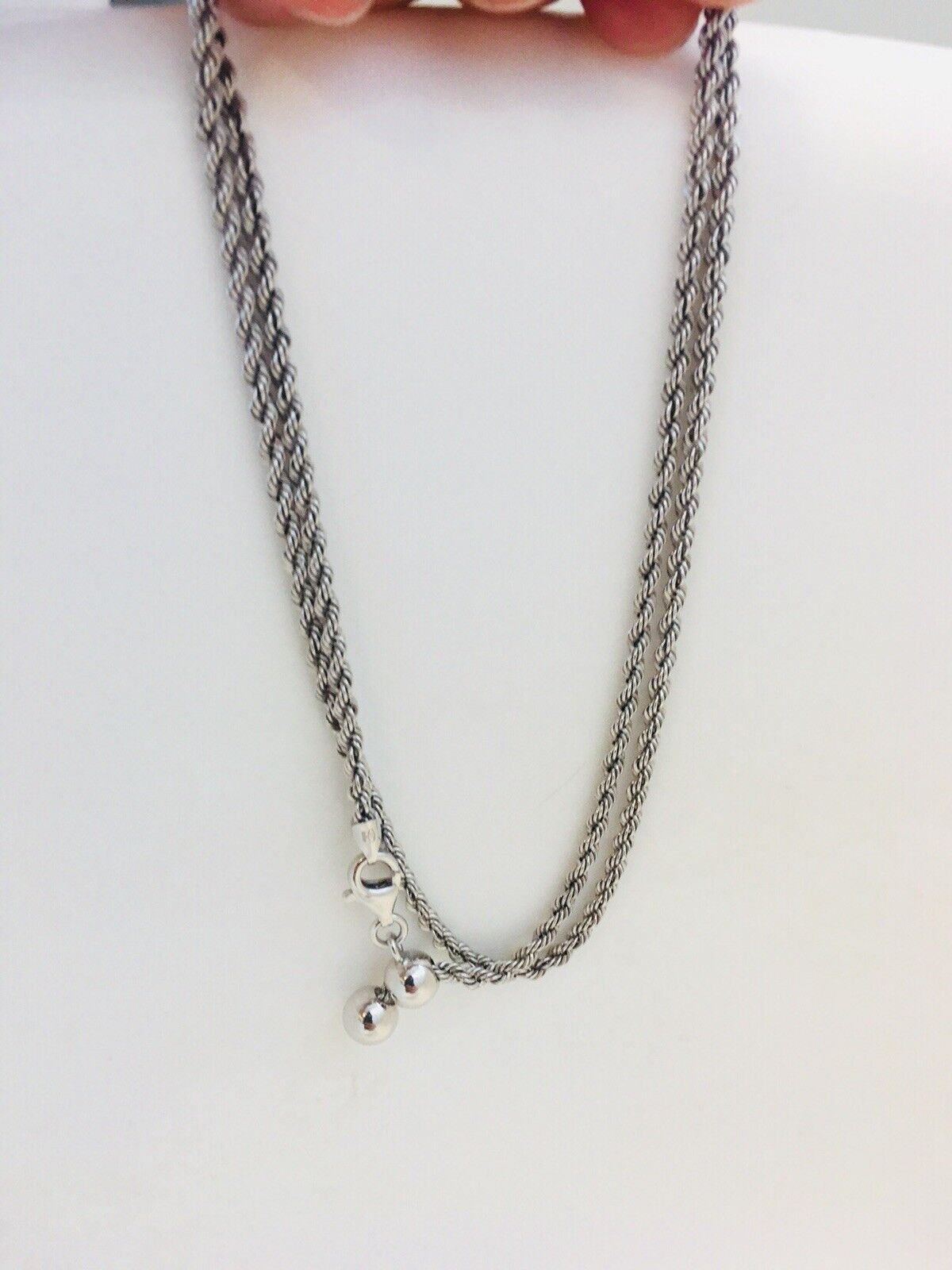 Designer Milor Italy Sterling Silver Twisted Rope Adjustable Lariat Necklace