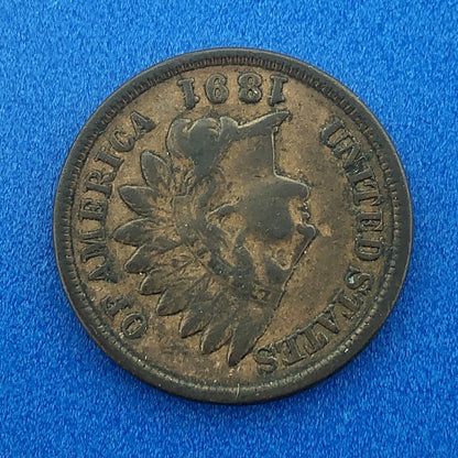 1891 Indian Head One Cent Penny Type 3 Bronze Better Key Philadelphia Coin