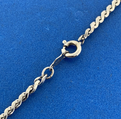 Vintage Signed Artisan 925 Sterling Silver Modernist Abstract Two Tone Necklace