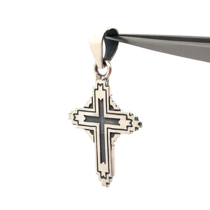 Vintage Taxco Mexico 925 Sterling Silver Textured Cross Pendant