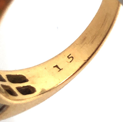 Designer 18K Yellow Gold Multi-Cut Diamond Modernist Dome Engagement Ring