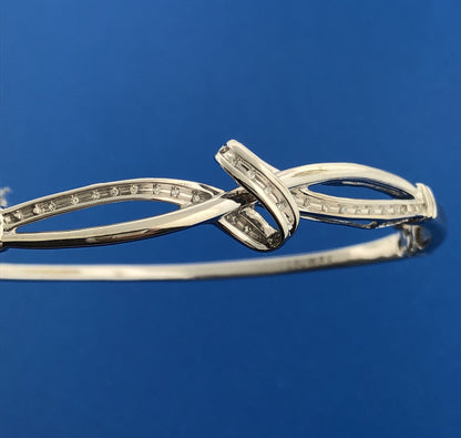 Gordon's Sterling Silver 925 Diamond Bangle Bracelet