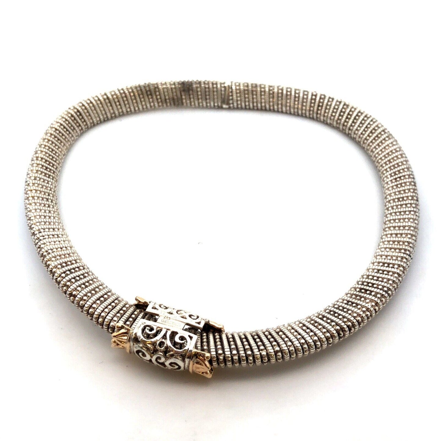Designer Alwand Vahan 925 Sterling Silver 14K Gold Enhancer Pendant Necklace