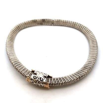 Designer Alwand Vahan 925 Sterling Silver 14K Gold Enhancer Pendant Necklace