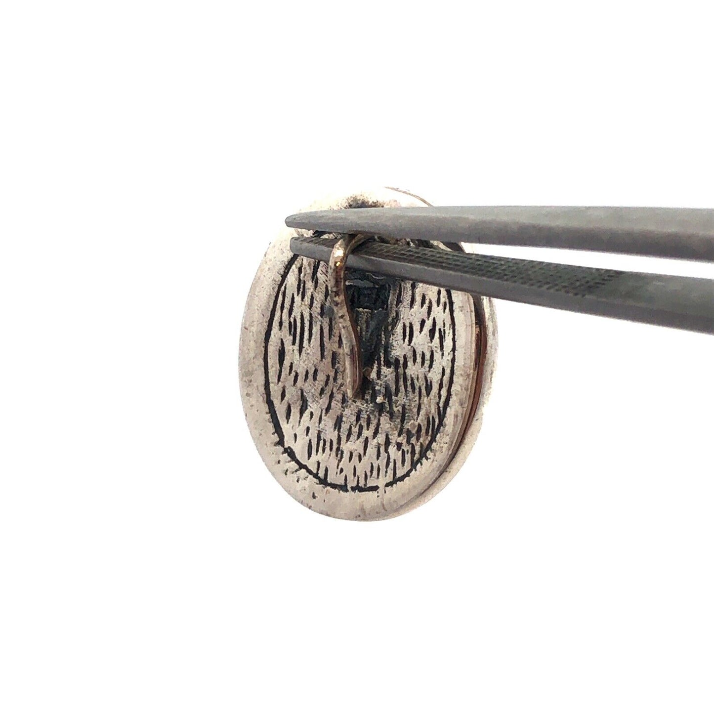 Mexican 925 Sterling Silver Fleur De Lis Oval Pendant