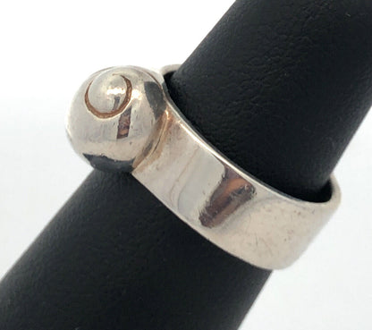 Designer Mignon Faget 925 Sterling Silver Sea Collection Garden Snail Ring