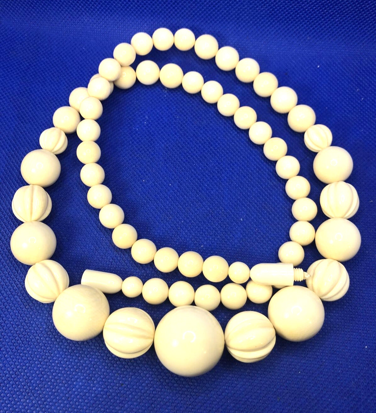 Vintage Art Deco Bakelite Celluloid Bead 3 Piece Lot Necklaces & Cuff Bracelet