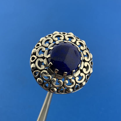 Designer Doug Paulus DP Sterling Silver Lapis Lazuli Statement Cocktail Ring