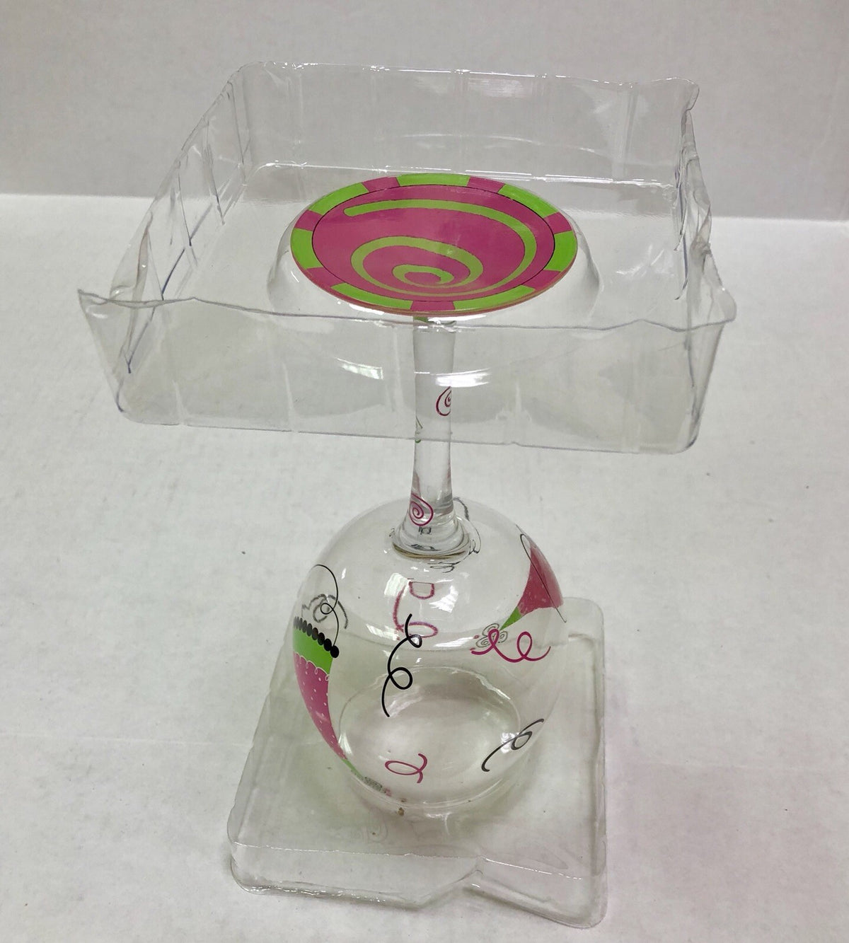 Main Street Collection MSC Hand Painted Birthday Hat Red Wine Glass New In Box