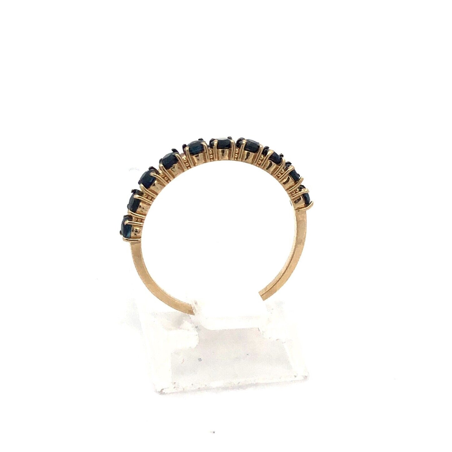 Designer S Kalan 14K Yellow Gold Sapphire Anniversary Eternity Half Band Ring