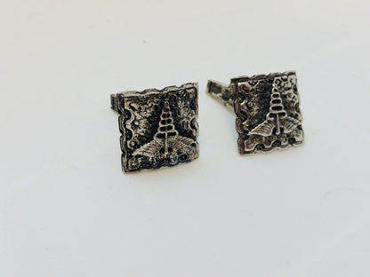 Vintage Sterling Silver Fenwick & Sailors Cadueces Doctor Medical Cuff Links
