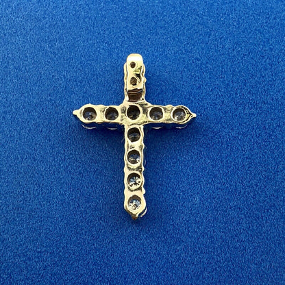 14K White Gold Diamond Cross Religious Communion Confirmation Bridal Pendant