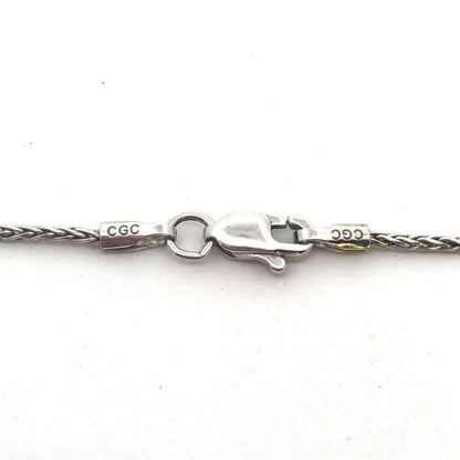 Gorgeous 14k White Gold Diamond Graduated Circle Pendant 16" Chain Necklace