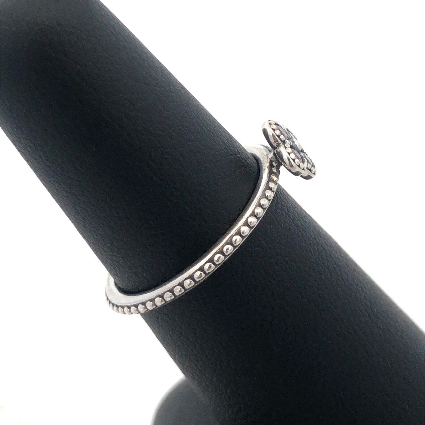 Authentic PANDORA Sterling Silver Pink CZ Retired Oriental Bloom 191001PCZ Ring