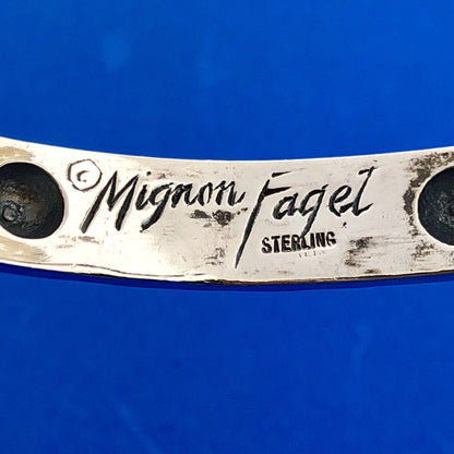 Rare Mignon Faget 925 Sterling Silver Rotated Dentils Stackable Cuff Bracelet