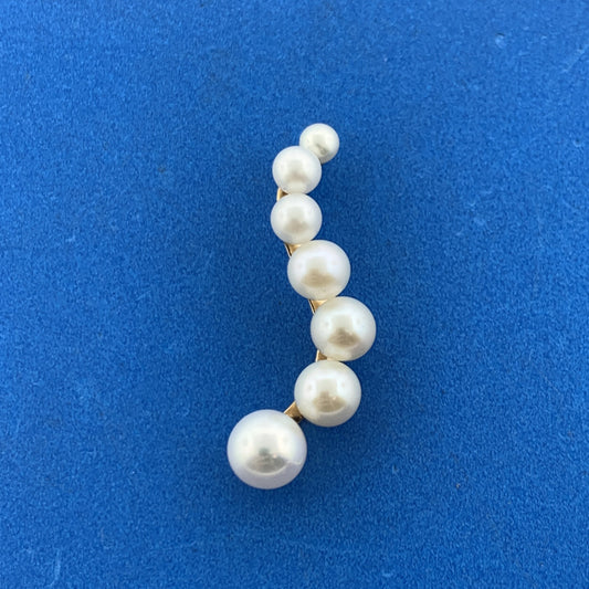 10K Yellow Gold Pearl Diamond Infinity Eternity Bridal Birthstone Pendant