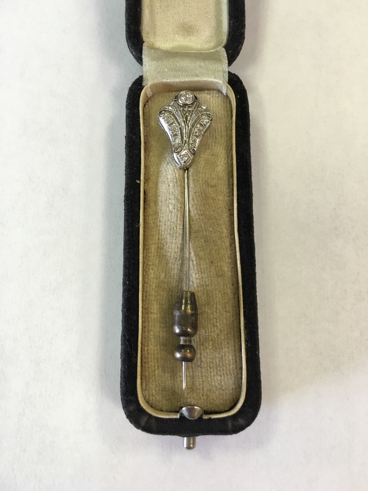 Vintage Art Deco Platinum Diamond Stick Pin .25tcw 1/4