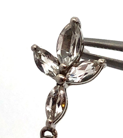 White Topaz 925 Sterling Silver Marquise Pear Dangle Drop Stud Earrings NWT
