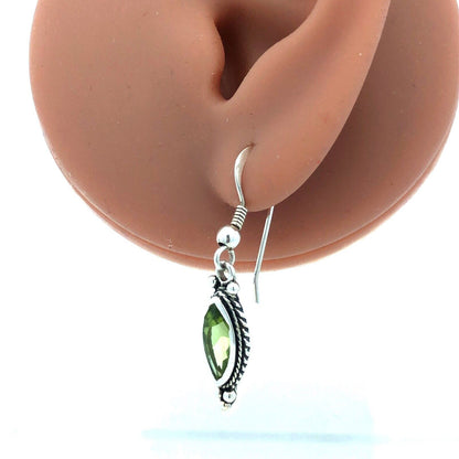 Designer 925 Sterling Silver Peridot Bead 5 Circle Drop Dangle Stud Earrings