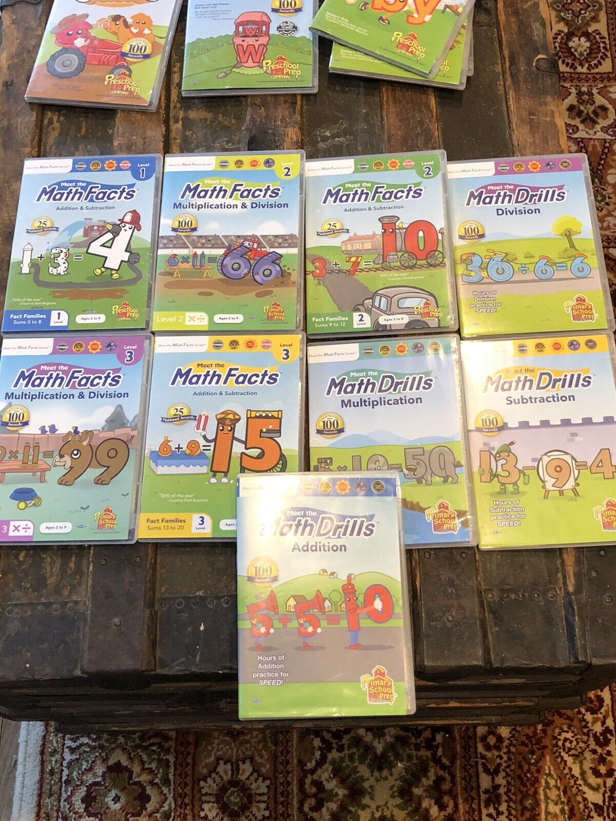 Meet the Math Drills/Facts Phonics Sight Words Letters Preschool Prep DVD Lot