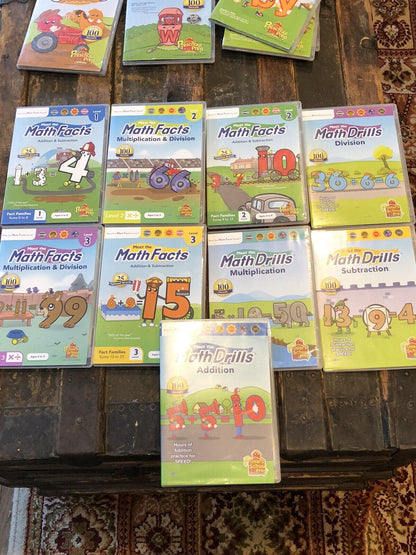 Meet the Math Drills/Facts Phonics Sight Words Letters Preschool Prep DVD Lot