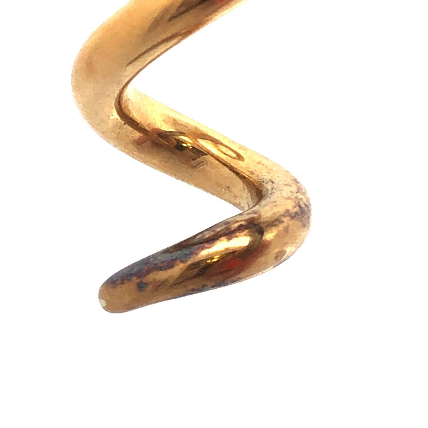 Designer UF 14K Yellow Gold Modernist Spiral Swirl Drop Dangle Stud Earrings