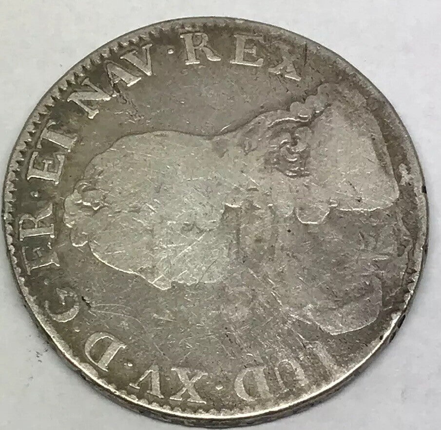 1729 A France Louis XV One Ecu Paris Mint Silver Crown
