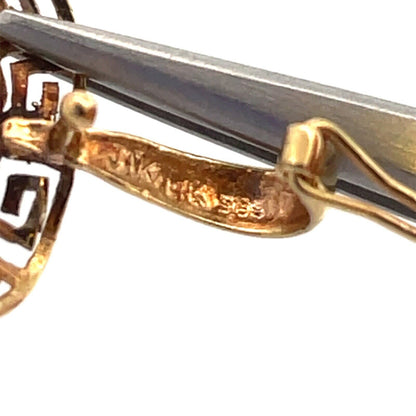 Designer 14K Yellow Gold Round Lapis-Lazuli Cabochon Statement Enhancer Pendant