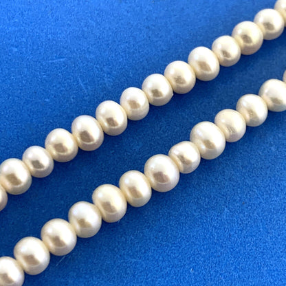 Estate 14K Yellow Gold Ivory Pearl Beaded Necklace