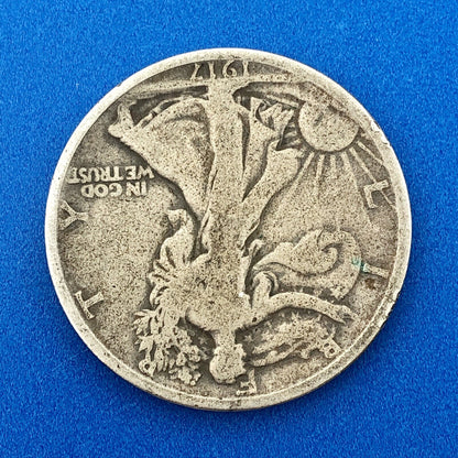 1917 S Reverse Silver Walking Liberty Half Dollar 50c Better Key San Fran Coin