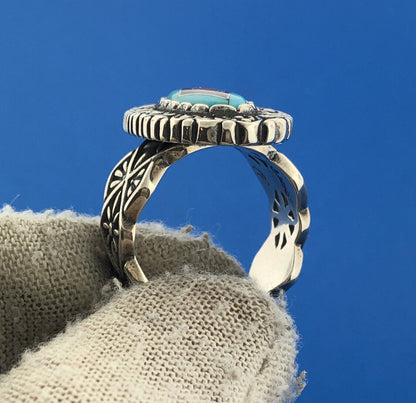 Carolyn Pollack Sterling Silver 925 Turquoise Amethyst Coral Finger Ring Size 7