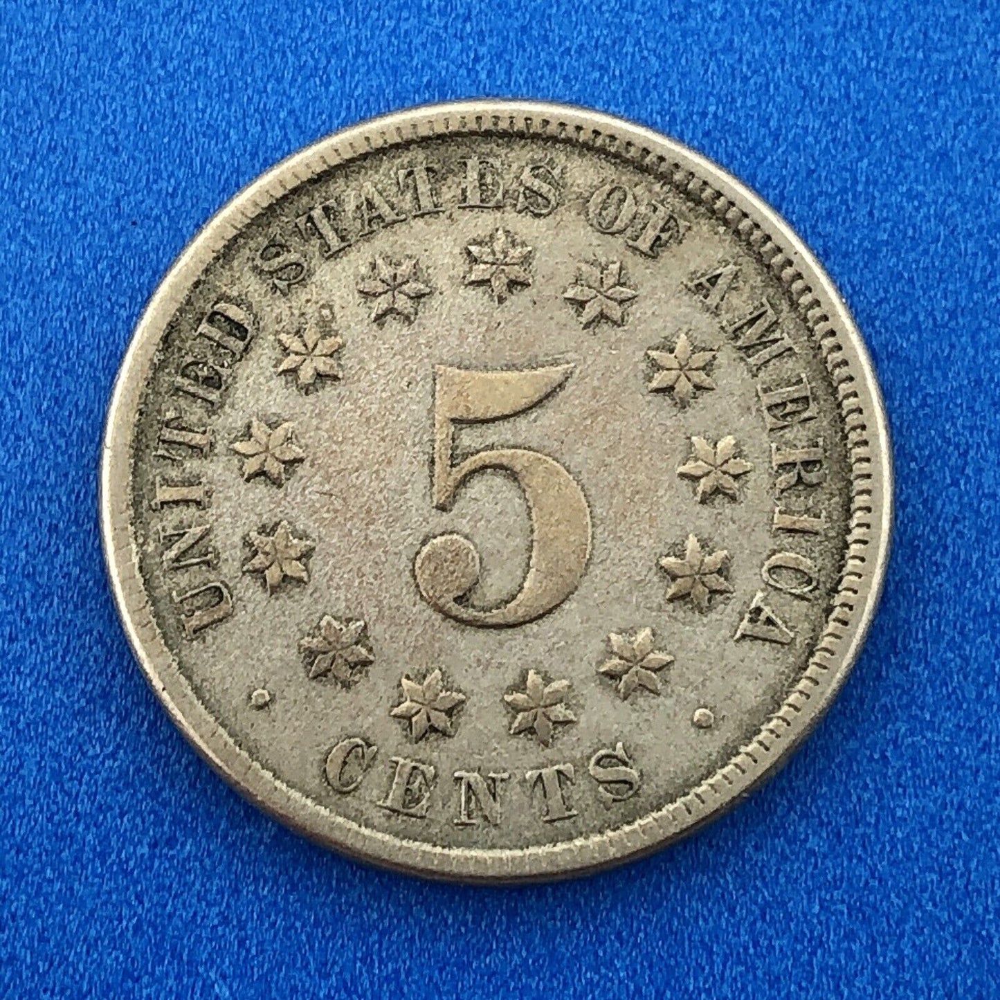 1874 P Shield Nickel Variety 2 Scarce Rare Better Key Philadelphia Mint Coin