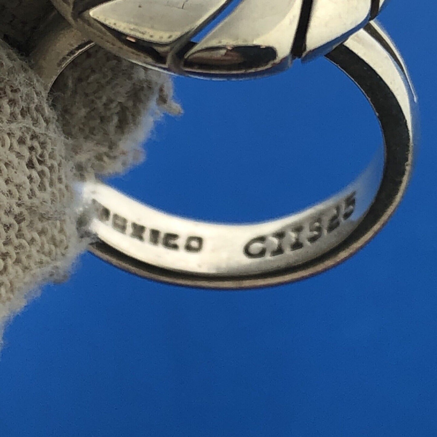 Designer CII Mexico 925 Sterling Silver Oval Turquoise Cabochon Statement Ring