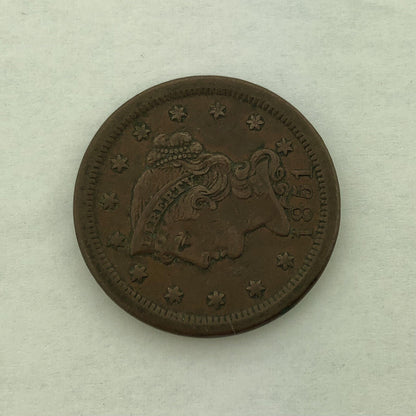 1851 Liberty Head Braided Hair Large Cent 1c Philadelphia Mint Copper Coin