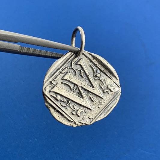 Waxing Poetic 925 Sterling Silver Monogram Initial Insignia W Bracelet Charm