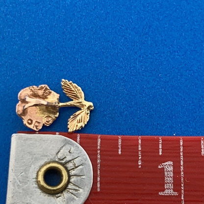 Designer OR 14k Yellow & Rose Gold Floral Rose Flower Precious Small Pendant